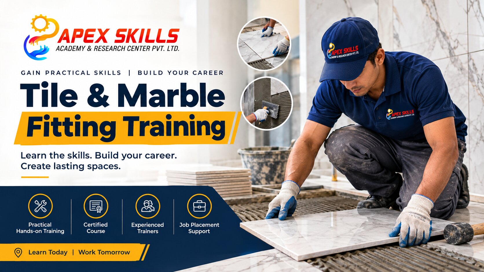 Tile & Marble Fitting Training in Nepal | Apex Skills Academy